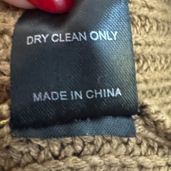 12TH Tribe Brown Knit Bubble Sleeve Cotton Blend Sweater  Size Medium/Large - Picture 6 of 6